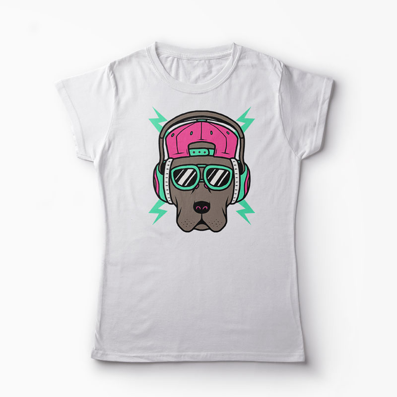 Tricou Personalizat Cool Dog - Femei-Alb