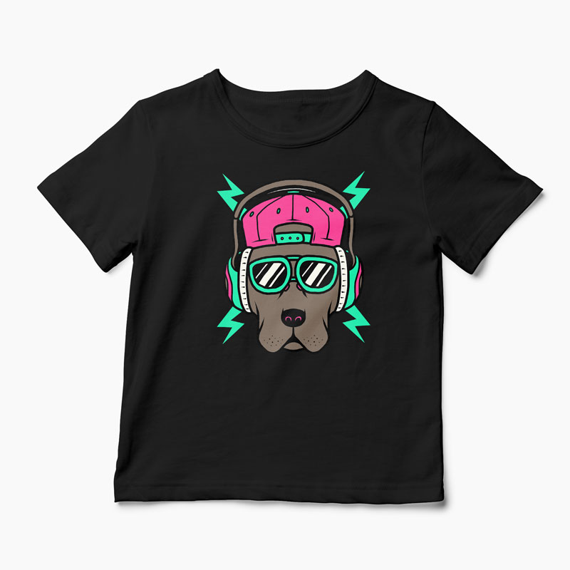 Tricou Personalizat Cool Dog - Copii-Negru