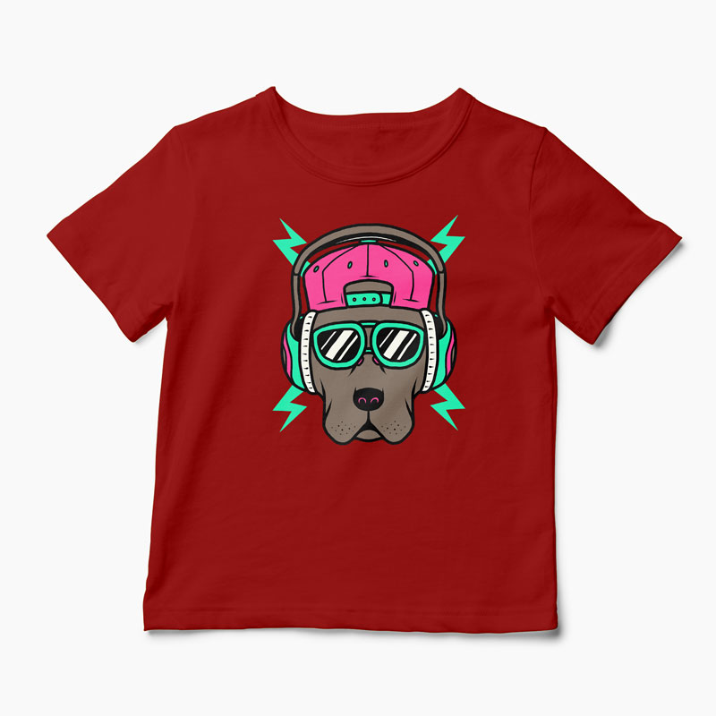 Tricou Personalizat Cool Dog - Copii-Roșu
