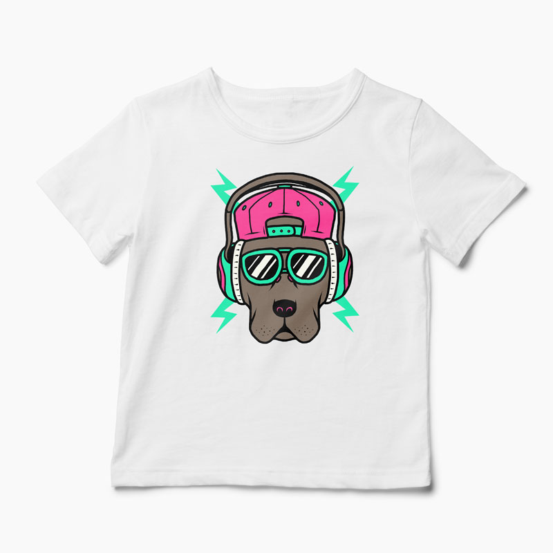 Tricou Personalizat Cool Dog - Copii-Alb
