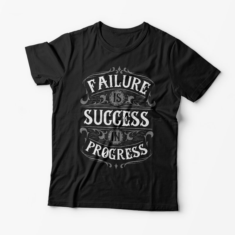 Tricou Personalizat Failure is Success in Progress - Bărbați-Negru