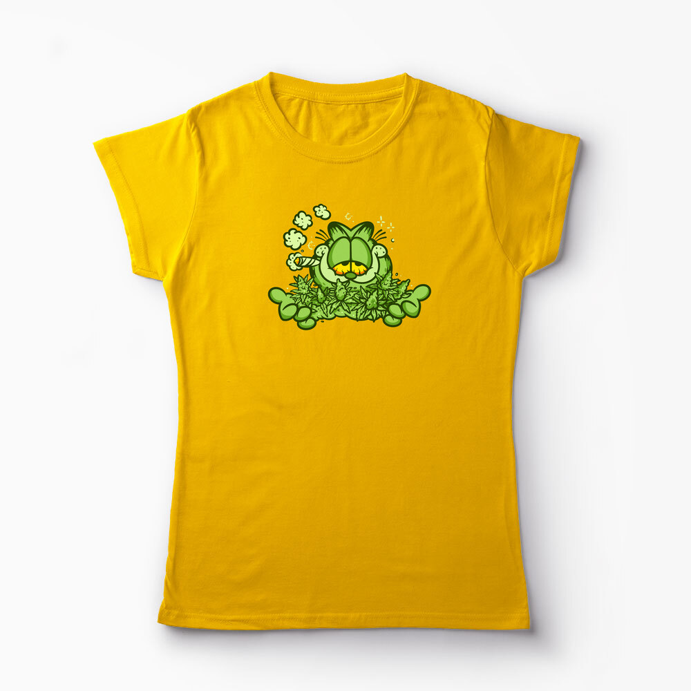 Tricou Personalizat Garfield Enjoy 420 - Femei-Galben