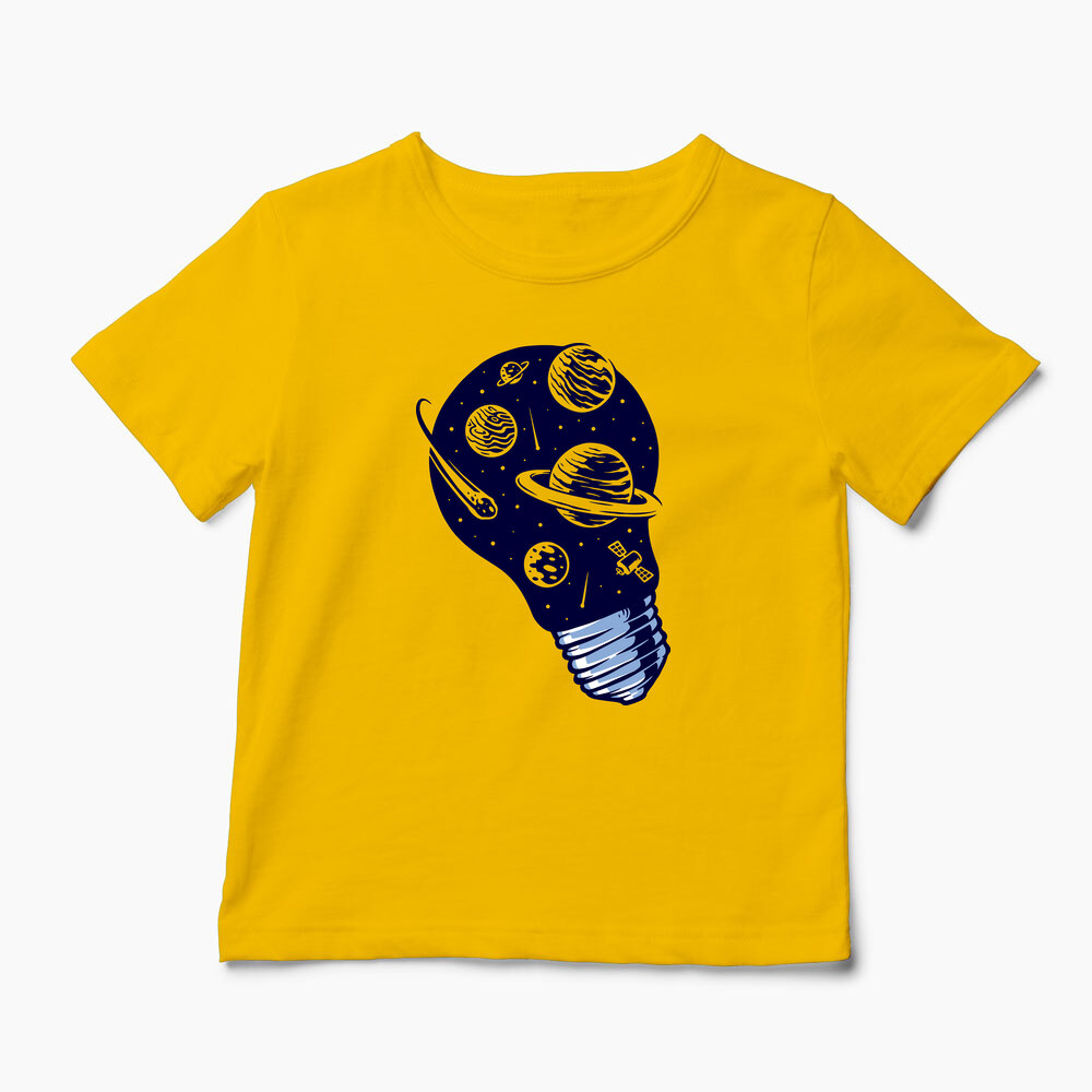 Tricou Personalizat Lumini Spațiale - Copii-Galben