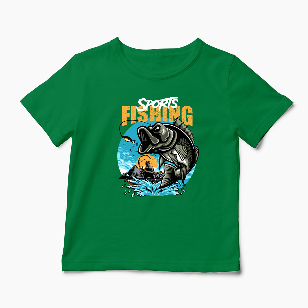 Tricou Personalizat Pescuit Sportiv - Copii-Verde