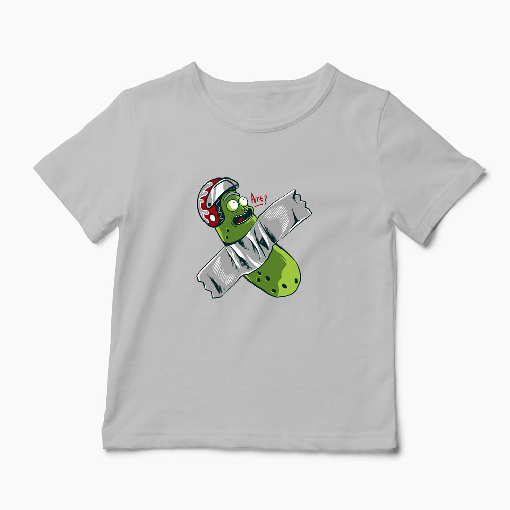Tricou Personalizat Pickle Rick Taped Art - Rick and Morty - Copii-Gri