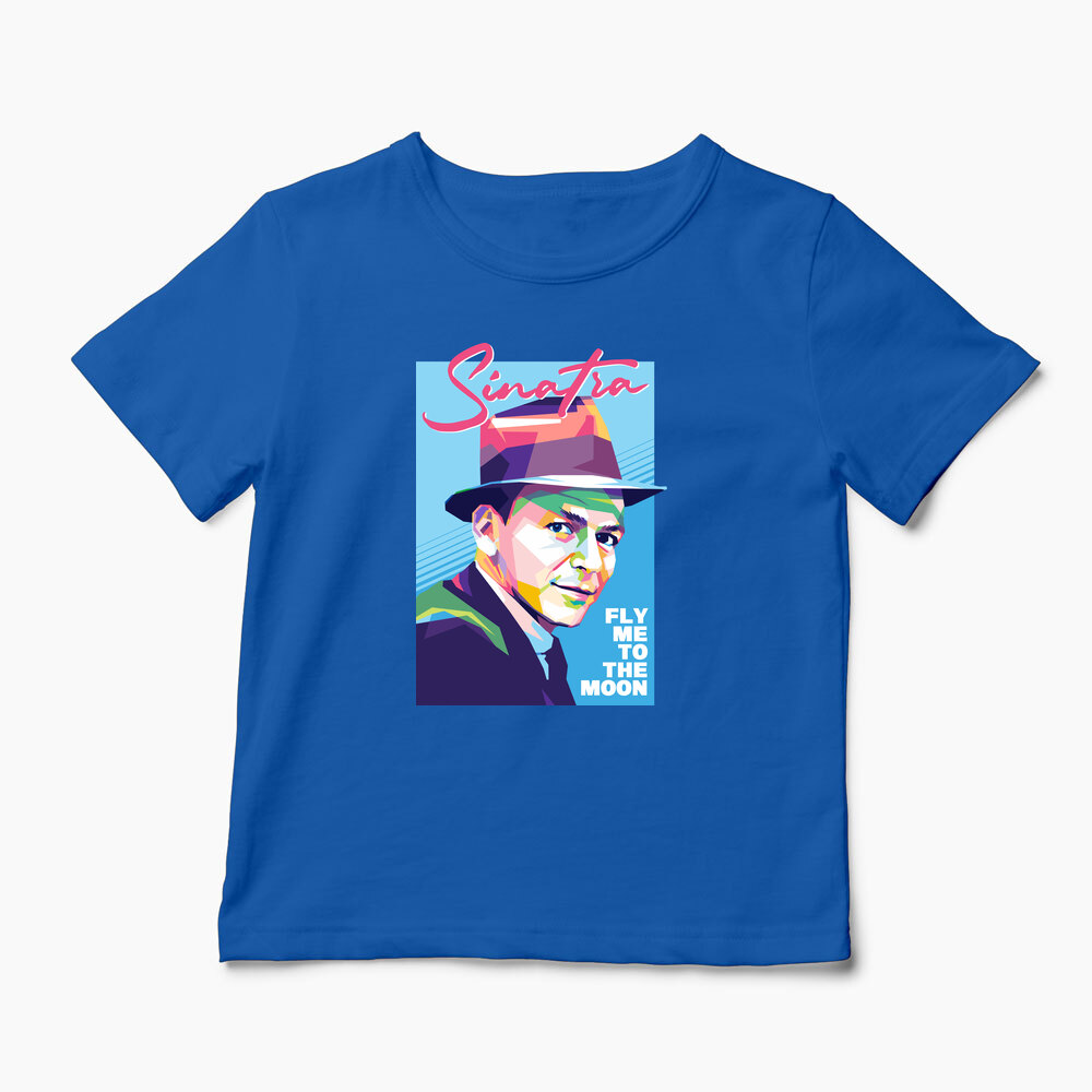 Tricou Personalizat Sinatra - Fly Me To The Moon - Copii-Albastru Regal