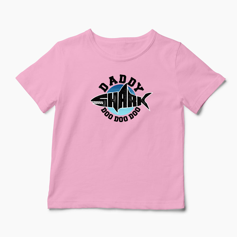 Tricou Personalizat Tată Rechin Do Do Do - Copii-Roz