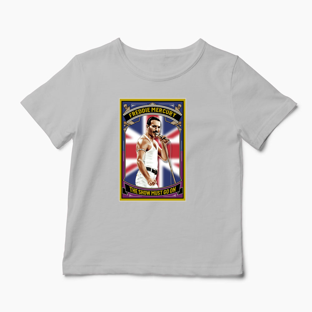 Tricou Personalizat The Show Must Go On - Freddie Mercury - Copii-Gri