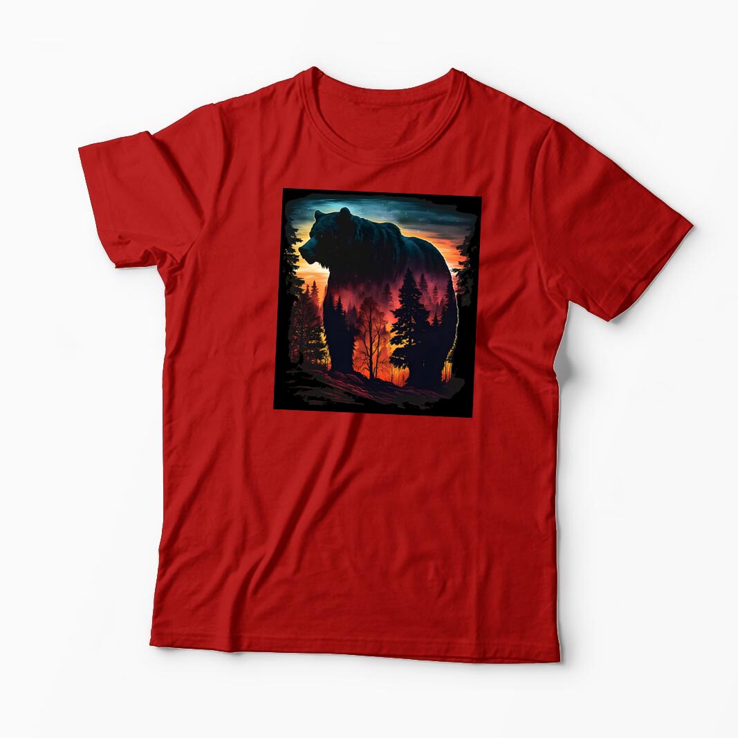 Tricou Personalizat Urs Natura Padure - Bărbați-Roșu