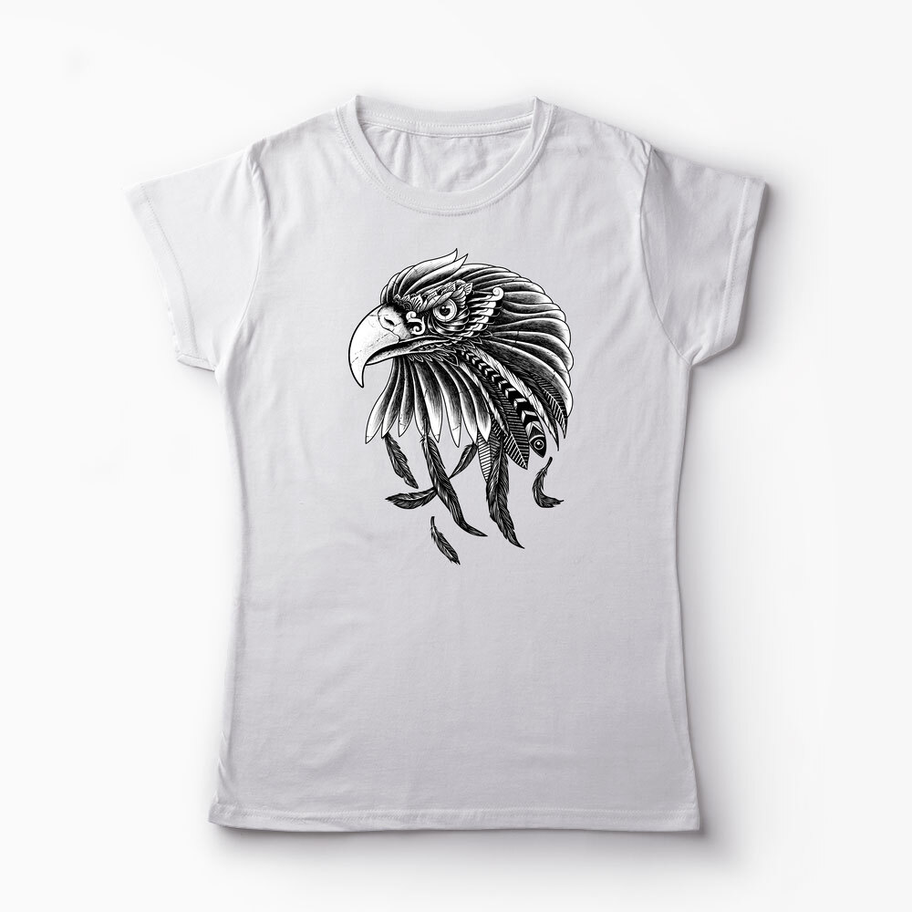 Tricou Personalizat Vultur Ornamental - Femei-Alb