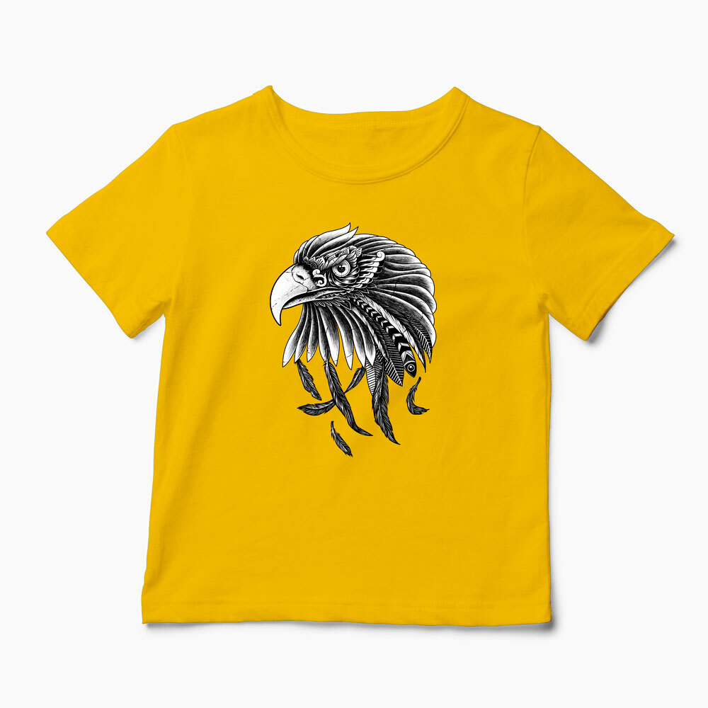 Tricou Personalizat Vultur Ornamental - Copii-Galben