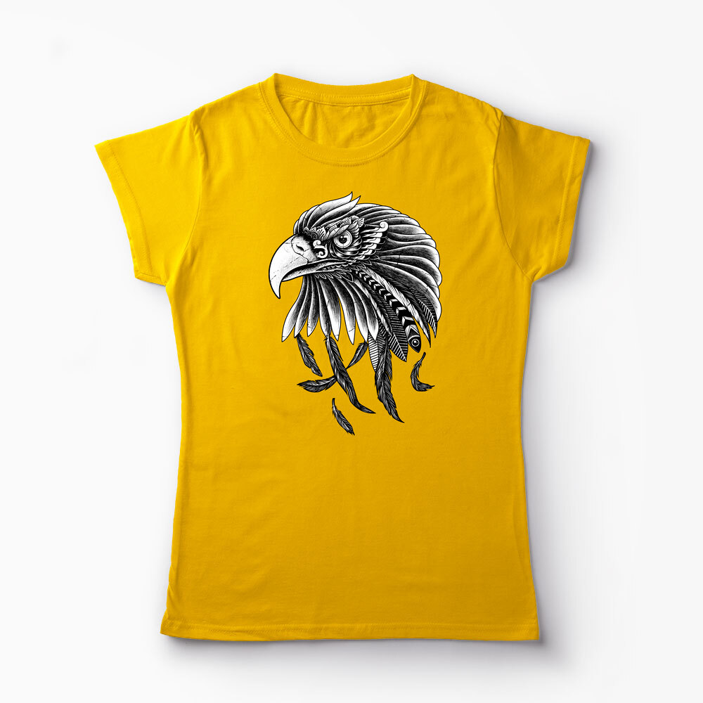 Tricou Personalizat Vultur Ornamental - Femei-Galben