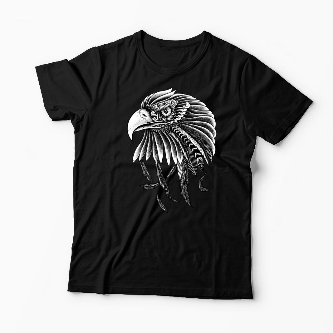 Tricou Personalizat Vultur Ornamental - Bărbați-Negru