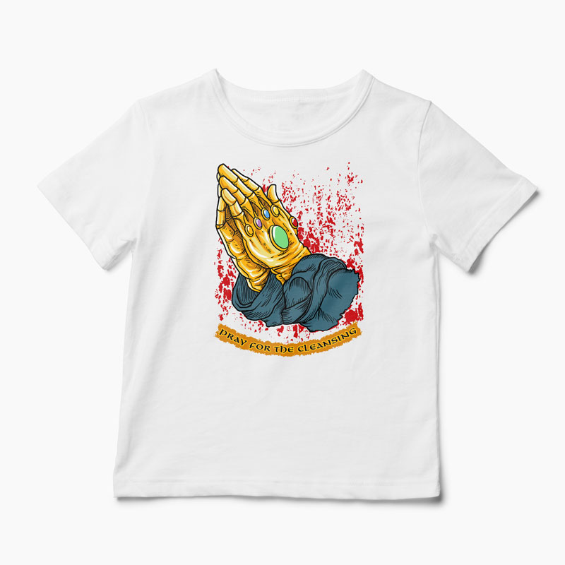 Tricou Rugați-vă Pentru Curățare - Copii-Alb
