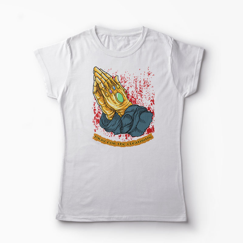 Tricou Rugați-vă Pentru Curățare - Femei-Alb