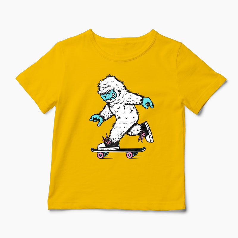 Tricou Skateboarding Yeti - Copii-Galben