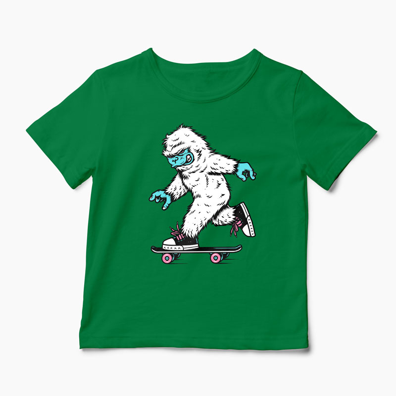 Tricou Skateboarding Yeti - Copii-Verde