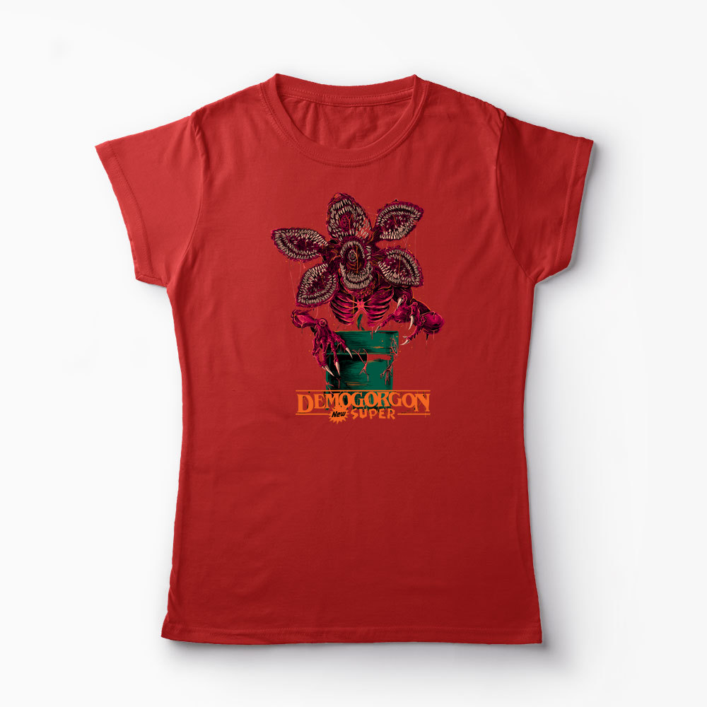 Tricou Stranger Things Demogorgon Super - Femei-Roșu