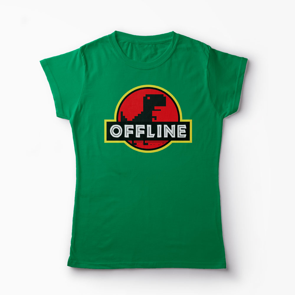 Tricou T-Rex Offline - Femei-Verde