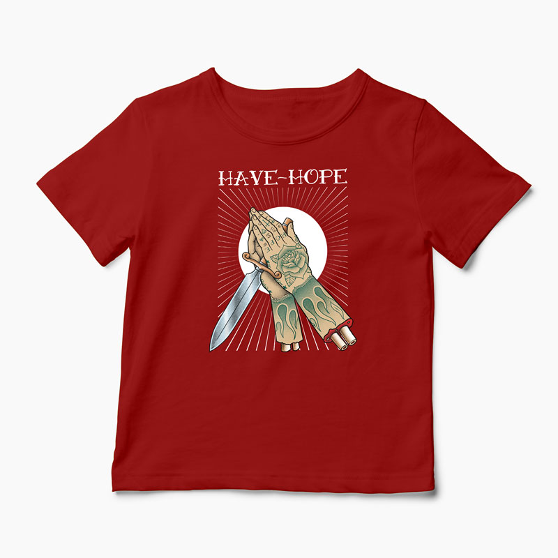 Tricou Tatuaj Have Hope - Copii-Roșu