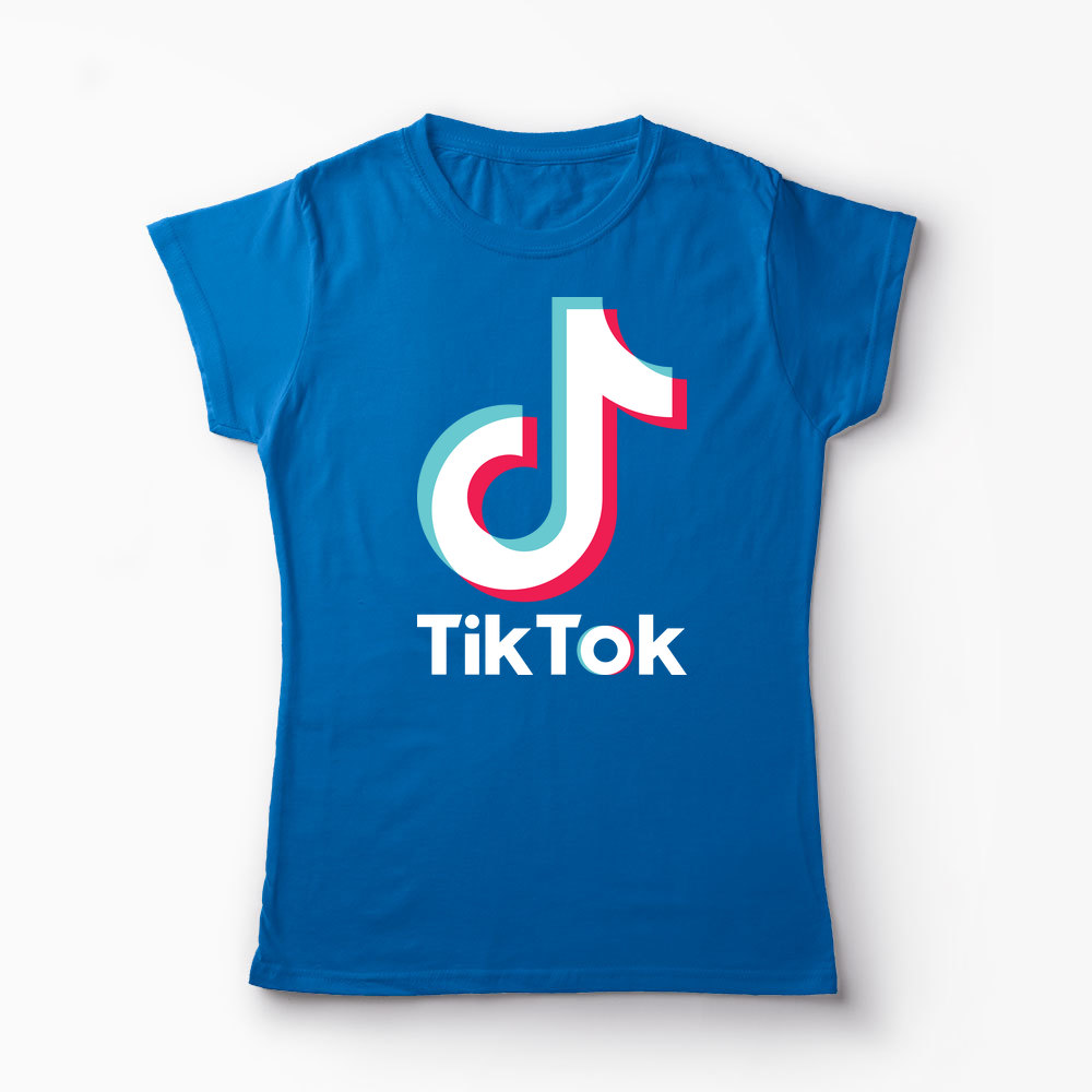 Tricou TikTok Logo - Femei-Albastru Regal