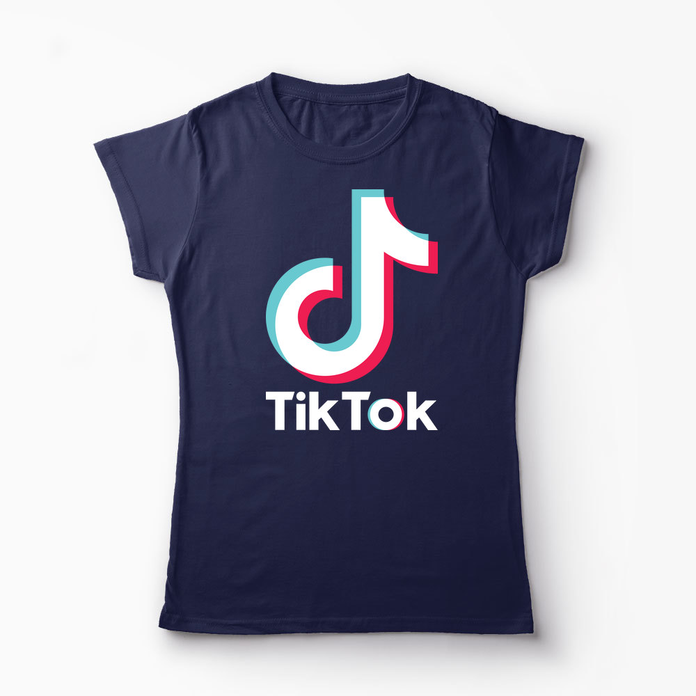 Tricou TikTok Logo - Femei-Bleumarin