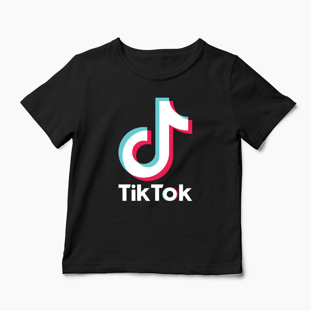 Tricou TikTok Logo - Copii-Negru