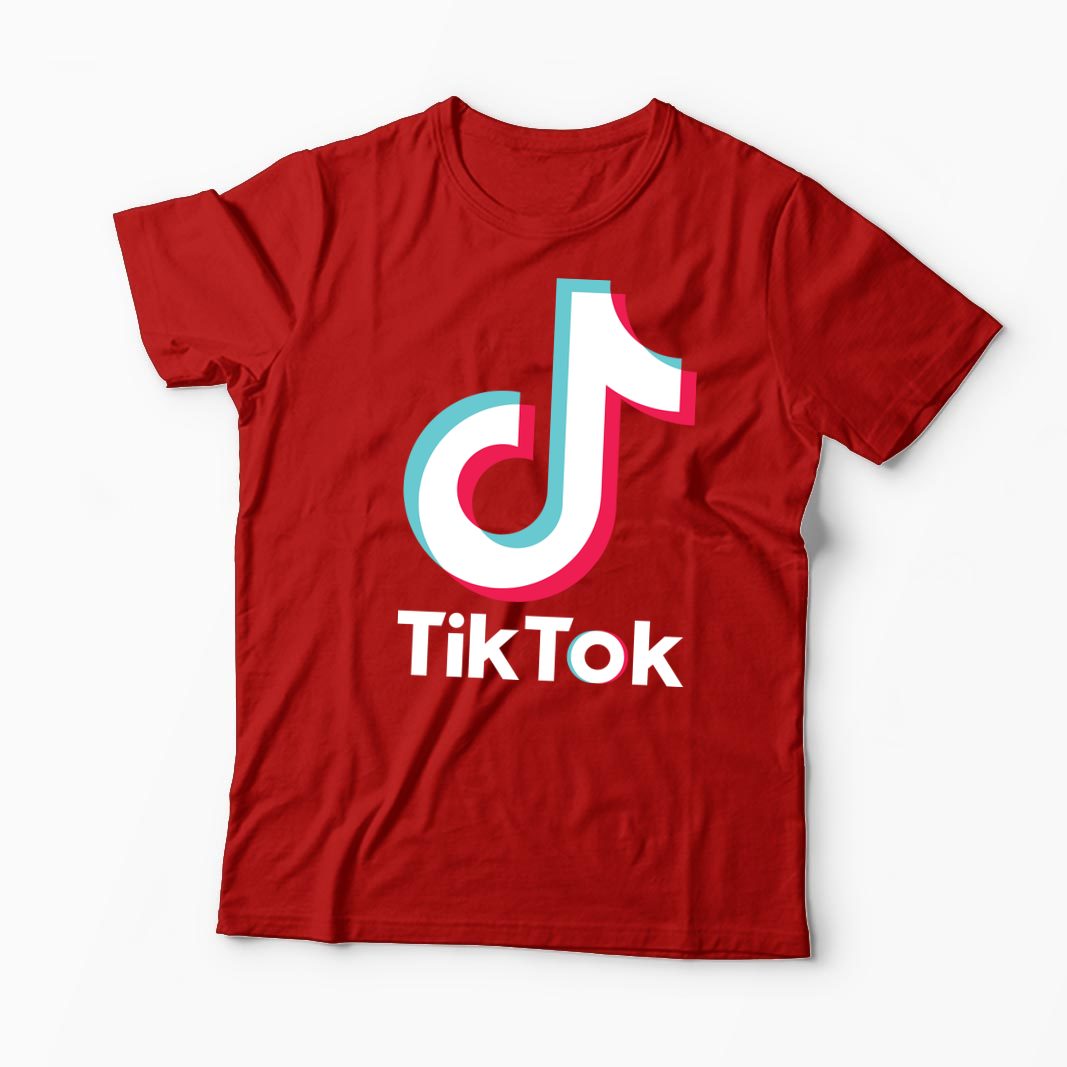 Tricou TikTok Logo - Bărbați-Roșu