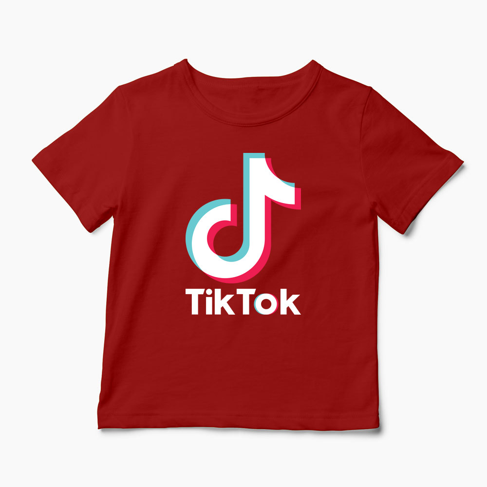 Tricou TikTok Logo - Copii-Roșu