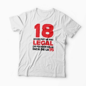 Tricou 18 ani si Legal - Bărbați-Alb