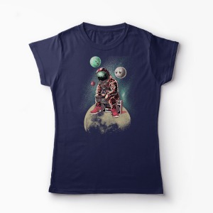 Tricou Astronaut Dj - Femei-Bleumarin