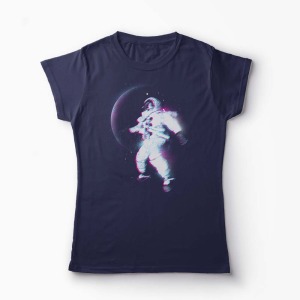 Tricou Astronaut Spatiu - Femei-Bleumarin