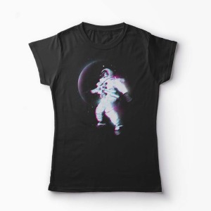 Tricou Astronaut Spatiu - Femei-Negru