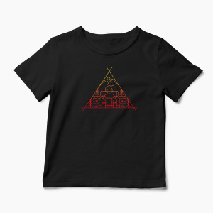 Tricou Aventură în Aer Liber - Copii-Negru