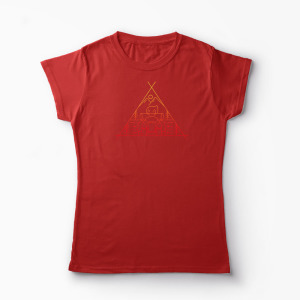 Tricou Aventură în Aer Liber - Femei-Roșu