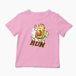 Tricou Avocado Run - Alergare Personalizat - Copii-Roz