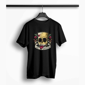 Tricou Barbati Personalizat Bart Eat My Shorts - Bărbați-Negru