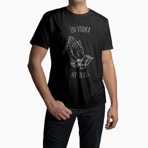 Tricou Barbati Personalizat In Vodka We Trust - Bărbați-Negru