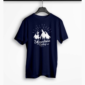 Tricou Barbati Personalizat The Mountains Are Calling and I Must Go - Bărbați-Bleumarin