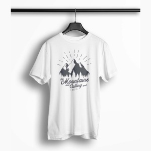 Tricou Barbati Personalizat The Mountains Are Calling and I Must Go - Bărbați-Alb