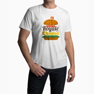 Tricou Barbati Personalizat Pulp Fiction Royale With Cheese - Bărbați-Alb