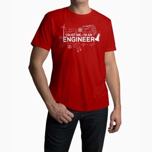 Tricou Barbati Personalizat Trust Me I'm An Engineer - Bărbați-Rosu
