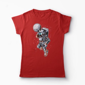 Tricou Baschet Astronaut Dunk - Femei-Roșu