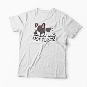 Tricou Bulldog Francez - Nu Azi - Bărbați-Alb