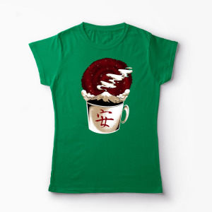 Tricou Cafea - Muntele Fuji - Femei-Verde
