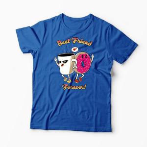 Tricou Cafea și Donut Friends - Bărbați-Albastru Regal