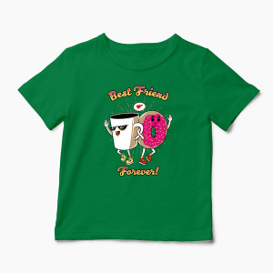 Tricou Cafea și Donut Friends - Copii-Verde