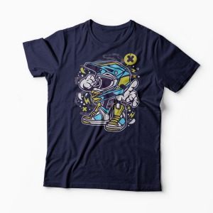 Tricou Casca Motocross - Bărbați-Bleumarin