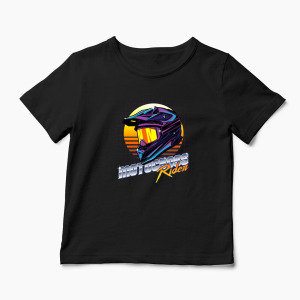 Tricou Cască Motocross Rider - Copii-Negru