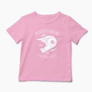 Tricou Cască Mountain Bike Downhill - Copii-Roz